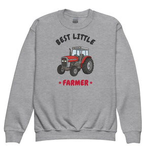 Furrow & Fields Kids Premium Sweatshirt Sport Grey / XS Best Little Farmer Massey Ferguson 390T | Kids Premium Sweatshirt Quality Farmers Merch