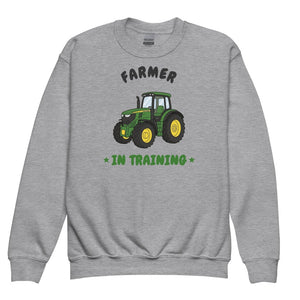 Furrow & Fields Kids Premium Sweatshirt Sport Grey / XS Farmer in Training John Deere 6R 250 | Kids Premium Sweatshirt Quality Farmers Merch