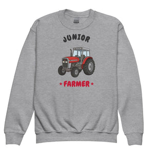 Furrow & Fields Kids Premium Sweatshirt Sport Grey / XS Junior Farmer Massey Ferguson 390T | Kids Premium Sweatshirt Quality Farmers Merch