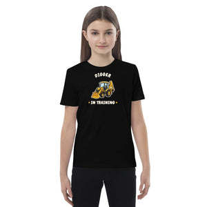Furrow & Fields Kids Premium Tee Black / 3-4 Digger in Training JCB 3CX | Kids Premium Tee Quality Farmers Merch