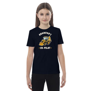 Furrow & Fields Kids Premium Tee French Navy / 3-4 Grandad's Co-Pilot JCB 3CX | Kids Premium Tee Quality Farmers Merch