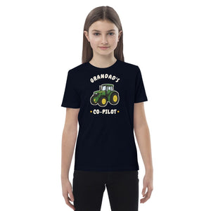 Furrow & Fields Kids Premium Tee French Navy / 3-4 Grandad's Co-Pilot John Deere 6R 250 | Kids Premium Tee Quality Farmers Merch