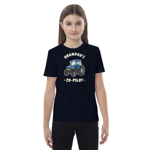 Furrow & Fields Kids Premium Tee French Navy / 3-4 Grandad's Co-Pilot New Holland TM 155 | Kids Premium Tee Quality Farmers Merch