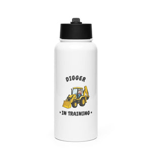 Furrow & Fields Kids Straw Bottle Digger in Training JCB 3CX | Kids Straw Bottle Quality Farmers Merch