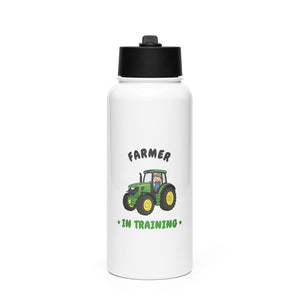Furrow & Fields Kids Straw Bottle Farmer in Training John Deere 6R 250 | Kids Straw Bottle Quality Farmers Merch