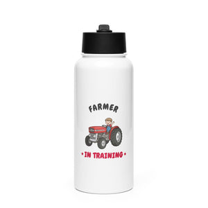 Furrow & Fields Kids Straw Bottle Farmer in Training Massey Ferguson 135 | Kids Straw Bottle Quality Farmers Merch