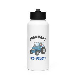 Furrow & Fields Kids Straw Bottle Grandad's Co-Pilot Ford 7810 | Kids Straw Bottle Quality Farmers Merch