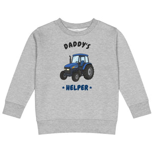 Furrow & Fields Kids Sweatshirt Heather / 2 Daddy's Helper New Holland TM 155 | Kids Sweatshirt Quality Farmers Merch