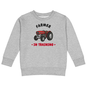 Furrow & Fields Kids Sweatshirt Heather / 2 Farmer in Training Massey Ferguson 135 | Kids Sweatshirt Quality Farmers Merch