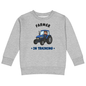 Furrow & Fields Kids Sweatshirt Heather / 2 Farmer in Training New Holland TM 155 | Kids Sweatshirt Quality Farmers Merch