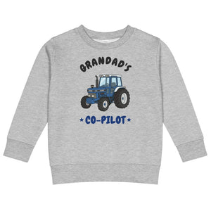 Furrow & Fields Kids Sweatshirt Heather / 2 Grandad's Co-Pilot Ford 7810 | Kids Sweatshirt Quality Farmers Merch
