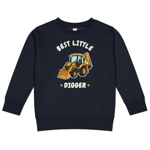 Furrow & Fields Kids Sweatshirt Navy / 2 Best Little Digger JCB 3CX | Kids Sweatshirt Quality Farmers Merch