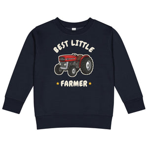 Furrow & Fields Kids Sweatshirt Navy / 2 Best Little Farmer Massey Ferguson 135 | Kids Sweatshirt Quality Farmers Merch