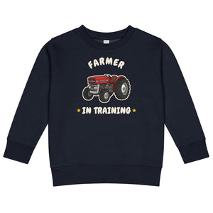 Furrow & Fields Kids Sweatshirt Navy / 2 Farmer in Training Massey Ferguson 135 | Kids Sweatshirt Quality Farmers Merch