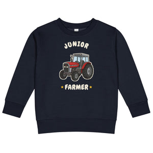 Furrow & Fields Kids Sweatshirt Navy / 2 Junior Farmer Massey Ferguson 390T | Kids Sweatshirt Quality Farmers Merch