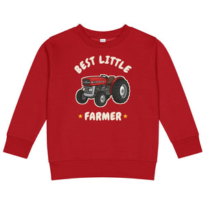 Furrow & Fields Kids Sweatshirt Red / 2 Best Little Farmer Massey Ferguson 135 | Kids Sweatshirt Quality Farmers Merch