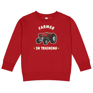 Furrow & Fields Kids Sweatshirt Red / 2 Farmer in Training Massey Ferguson 135 | Kids Sweatshirt Quality Farmers Merch