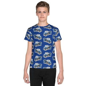 Furrow & Fields Kids T-Shirt Kids Ford 7600 Tractor T-Shirt – Blue Quality Farmers Merch
