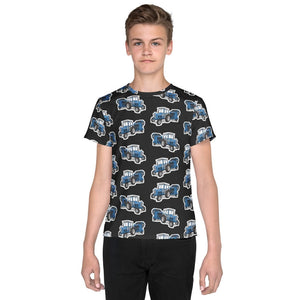 Furrow & Fields Kids T-Shirt Kids Ford 7600 Tractor T-Shirt – Charcoal Quality Farmers Merch
