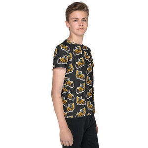 Furrow & Fields Kids T-Shirt Kids JCB 3CX Sitemaster Plus Tractor T-Shirt – Charcoal Quality Farmers Merch