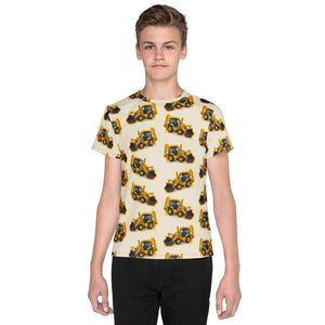 Furrow & Fields Kids T-Shirt Kids JCB 3CX Sitemaster Plus Tractor T-Shirt – Cream Quality Farmers Merch