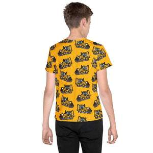 Furrow & Fields Kids T-Shirt Kids JCB 3CX Sitemaster Plus Tractor T-Shirt – Yellow Quality Farmers Merch