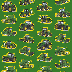 Furrow & Fields Kids T-Shirt Kids John Deere Tractors All-Over Print T-Shirt Quality Farmers Merch