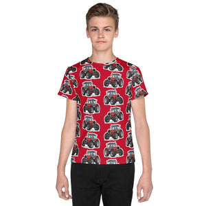 Furrow & Fields Kids T-Shirt Kids Massey Ferguson 3075 Tractor T-Shirt – Red Quality Farmers Merch