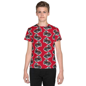 Furrow & Fields Kids T-Shirt Kids Massey Ferguson 7495 Tractor T-Shirt – Red Quality Farmers Merch