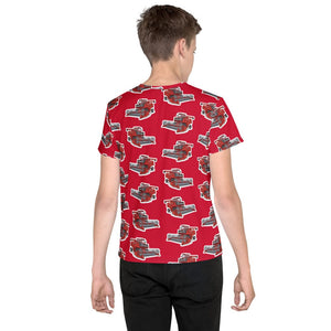 Furrow & Fields Kids T-Shirt Kids Massey Ferguson 760 Tractor T-Shirt – Red Quality Farmers Merch