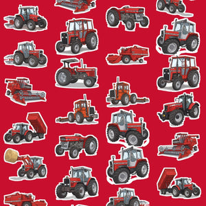 Furrow & Fields Kids T-Shirt Kids Massey Ferguson Tractors All-Over Print T-Shirt Quality Farmers Merch