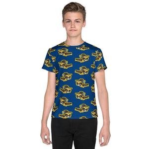 Furrow & Fields Kids T-Shirt Kids New Holland CR 9090 Tractor T-Shirt – Blue Quality Farmers Merch