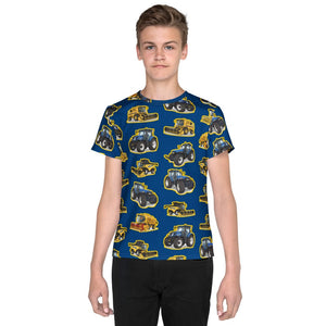Furrow & Fields Kids T-Shirt Kids New Holland Tractors All-Over Print T-Shirt Quality Farmers Merch