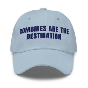 Furrow & Fields Light Blue Combines Are the Destination | Classic Dad Hat Quality Farmers Merch