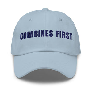 Furrow & Fields Light Blue Combines First | Classic Dad Hat Quality Farmers Merch