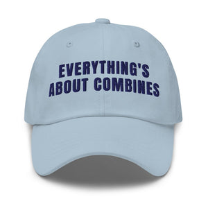 Furrow & Fields Light Blue Everything's About Combines | Classic Dad Hat Quality Farmers Merch