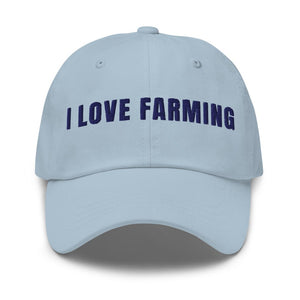 Furrow & Fields Light Blue I Love Farming | Classic Dad Hat Quality Farmers Merch