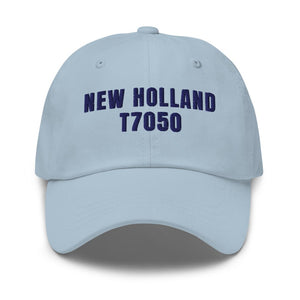 Furrow & Fields Light Blue New Holland T7050 | Classic Dad Hat Quality Farmers Merch