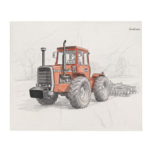 Furrow & Fields Massey Ferguson 1200 Pencil Sketch | Throw Blanket Quality Farmers Merch