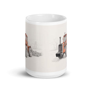 Furrow & Fields Massey Ferguson 1200 Pencil Sketch | White Glossy Mug Quality Farmers Merch