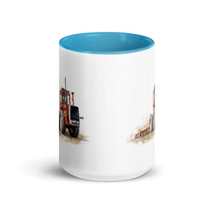 Furrow & Fields Massey Ferguson 1200 Watercolor | 15 oz Mug with Color Inside Quality Farmers Merch