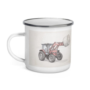 Furrow & Fields Massey Ferguson 3070 Autotronic Pencil Sketch | Enamel Mug Quality Farmers Merch
