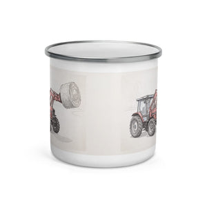 Furrow & Fields Massey Ferguson 3070 Autotronic Pencil Sketch | Enamel Mug Quality Farmers Merch