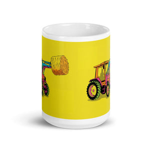 Furrow & Fields Massey Ferguson 3070 Autotronic Pop Art | White Glossy Mug Quality Farmers Merch
