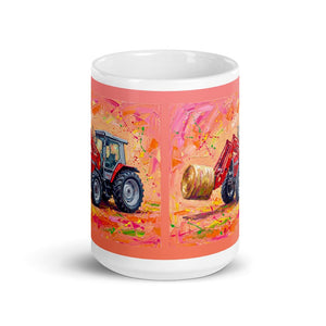 Furrow & Fields Massey Ferguson 3070 Autotronic Splash Art | White Glossy Mug Quality Farmers Merch