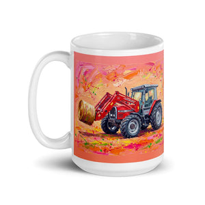 Furrow & Fields Massey Ferguson 3070 Autotronic Splash Art | White Glossy Mug Quality Farmers Merch