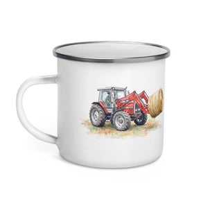 Furrow & Fields Massey Ferguson 3070 Autotronic Watercolor | Enamel Mug Quality Farmers Merch