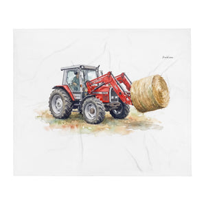 Furrow & Fields Massey Ferguson 3070 Autotronic Watercolor | Throw Blanket Quality Farmers Merch