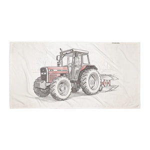 Furrow & Fields Massey Ferguson 375 Pencil Sketch | Beach Towel Quality Farmers Merch