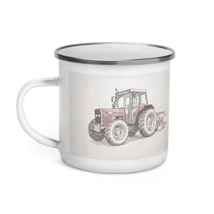 Furrow & Fields Massey Ferguson 375 Pencil Sketch | Enamel Mug Quality Farmers Merch
